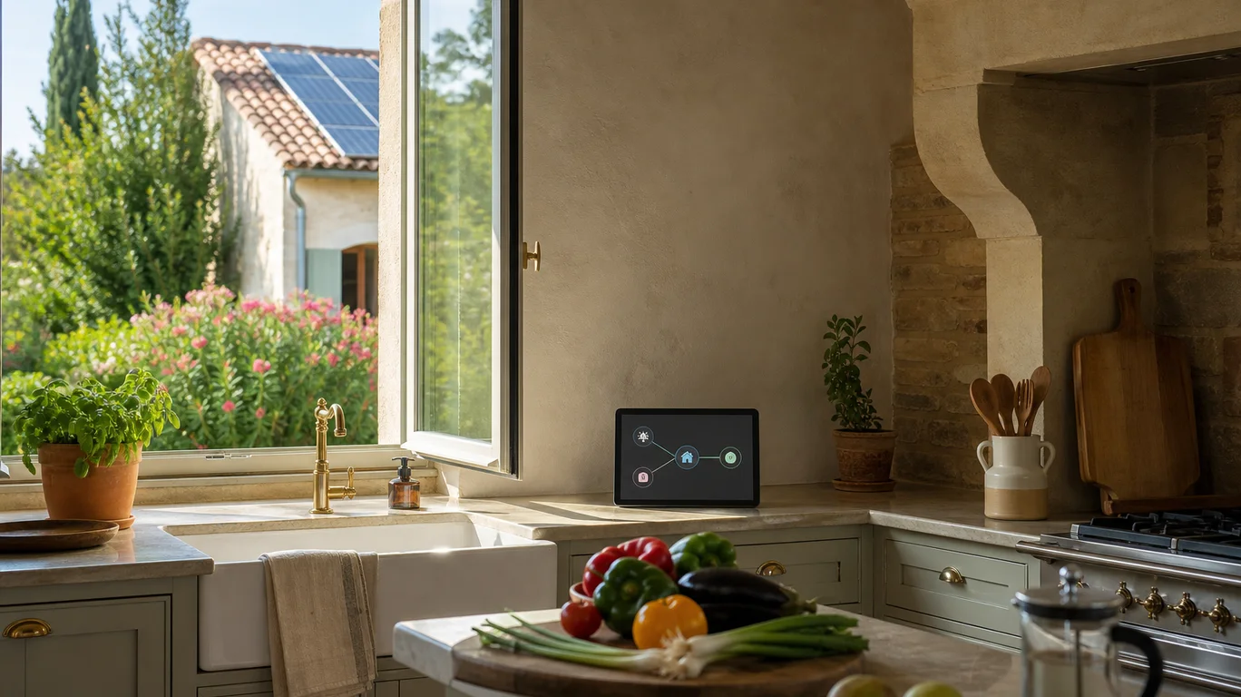 Cuisine agenaise avec suivi discret de l’autoconsommation solaire