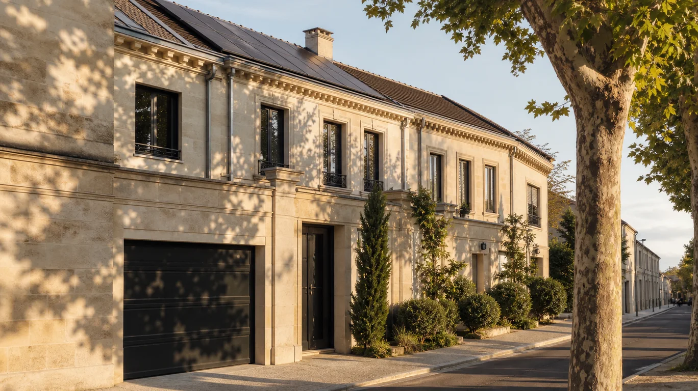 Maison de ville à Agen équipée discrètement de panneaux solaires