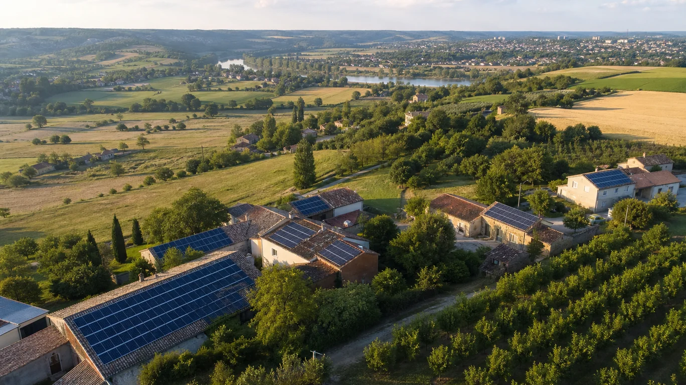 Paysage solaire dans la vallée de la Garonne